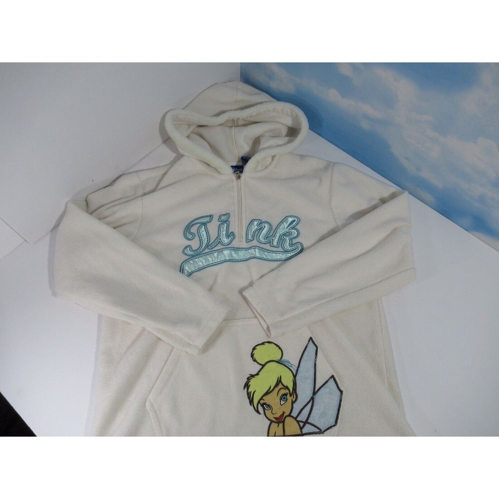 Disney Tink Tinkerbell Embroidered Fleece Pullover Hoodie Woman's‎ Size Med A2